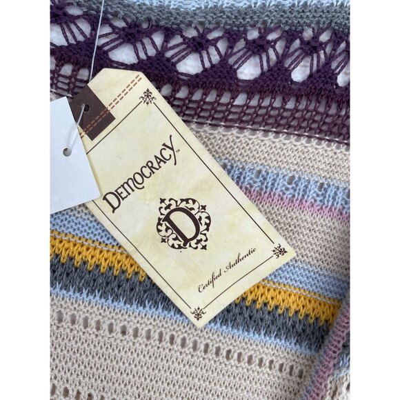 Democracy Loose Knit Striped Sleeveless Duster Cardigan Sweater Women's 2X NEW - Picture 6 of 9